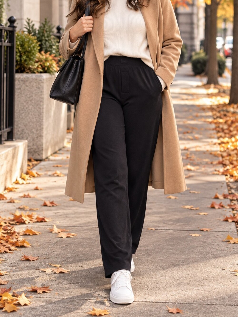 SKIMS Black Pull On Straight Leg Trousers Pants Minimalist Quiet Luxury